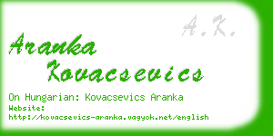 aranka kovacsevics business card